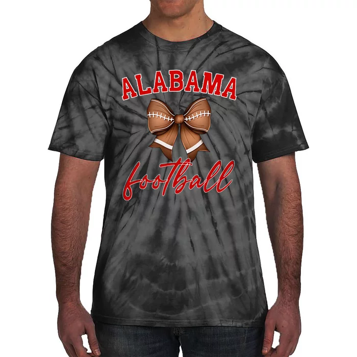 Alabama Football Pretty Coquette Style Bow Tie-Dye T-Shirt