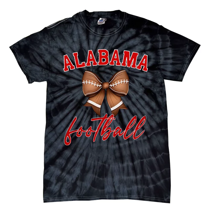 Alabama Football Pretty Coquette Style Bow Tie-Dye T-Shirt