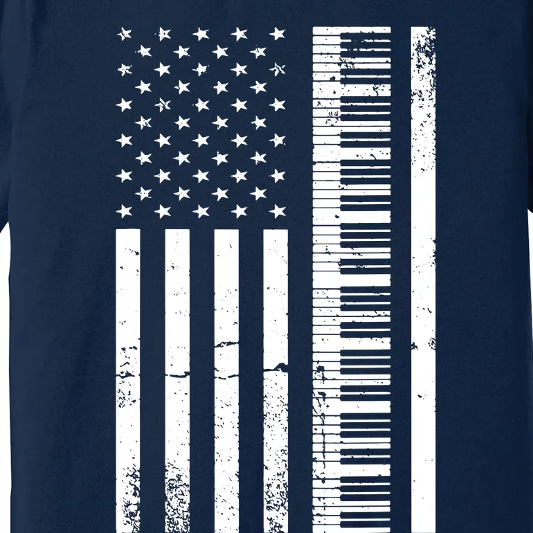 American Flag Piano Piano Player Lover Gift Premium T-Shirt