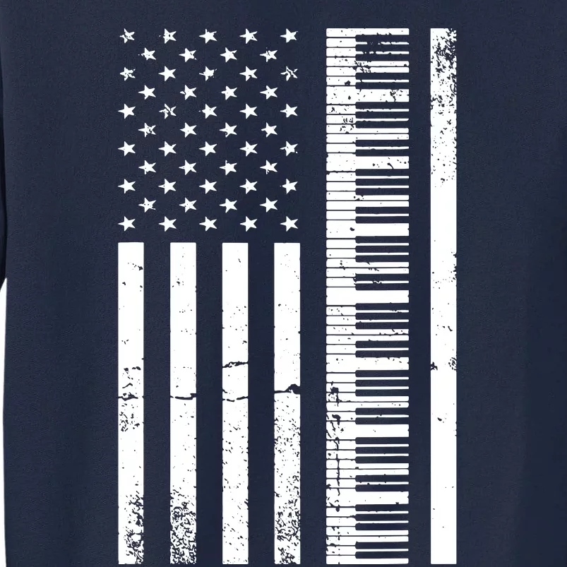 American Flag Piano Piano Player Lover Gift Tall Sweatshirt