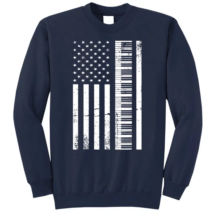 American Flag Piano Piano Player Lover Gift Tall Sweatshirt