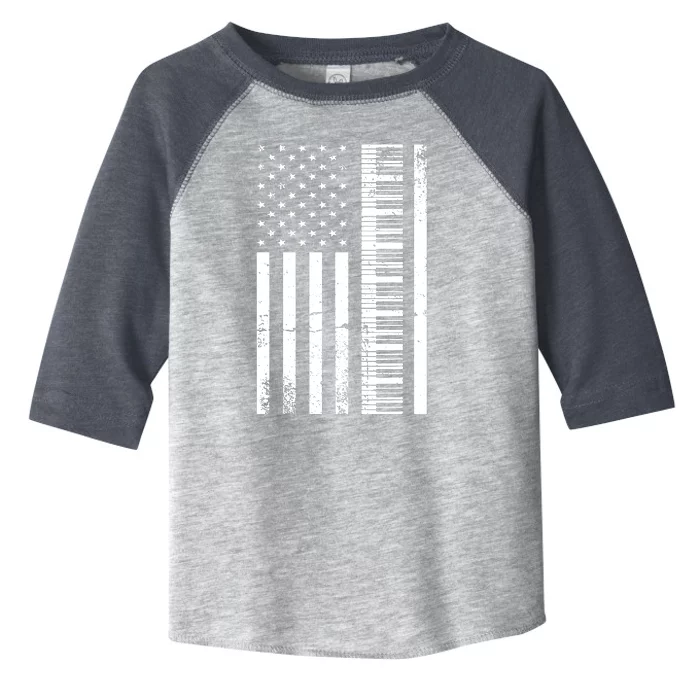 American Flag Piano Piano Player Lover Gift Toddler Fine Jersey T-Shirt