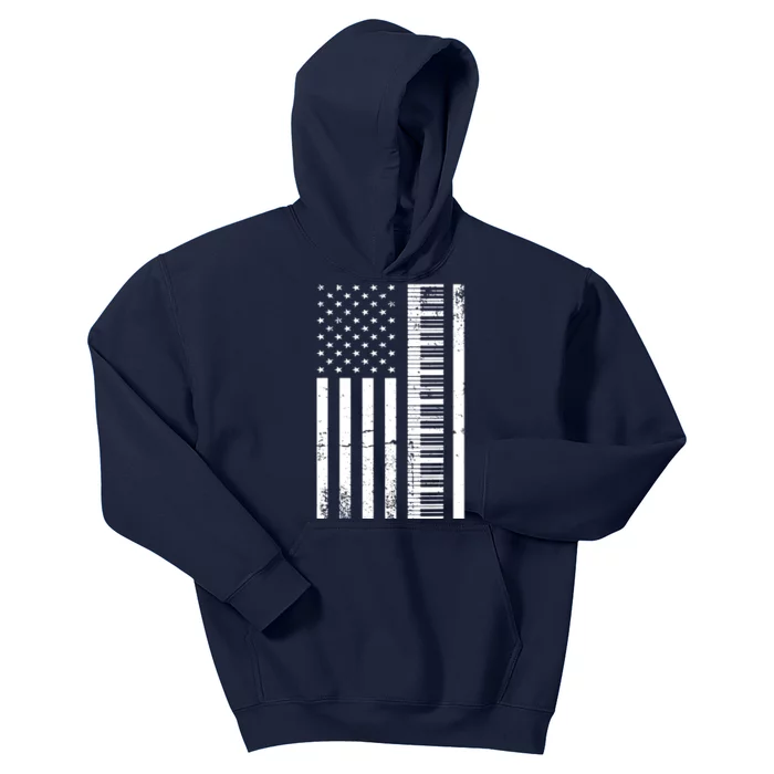 American Flag Piano Piano Player Lover Gift Kids Hoodie