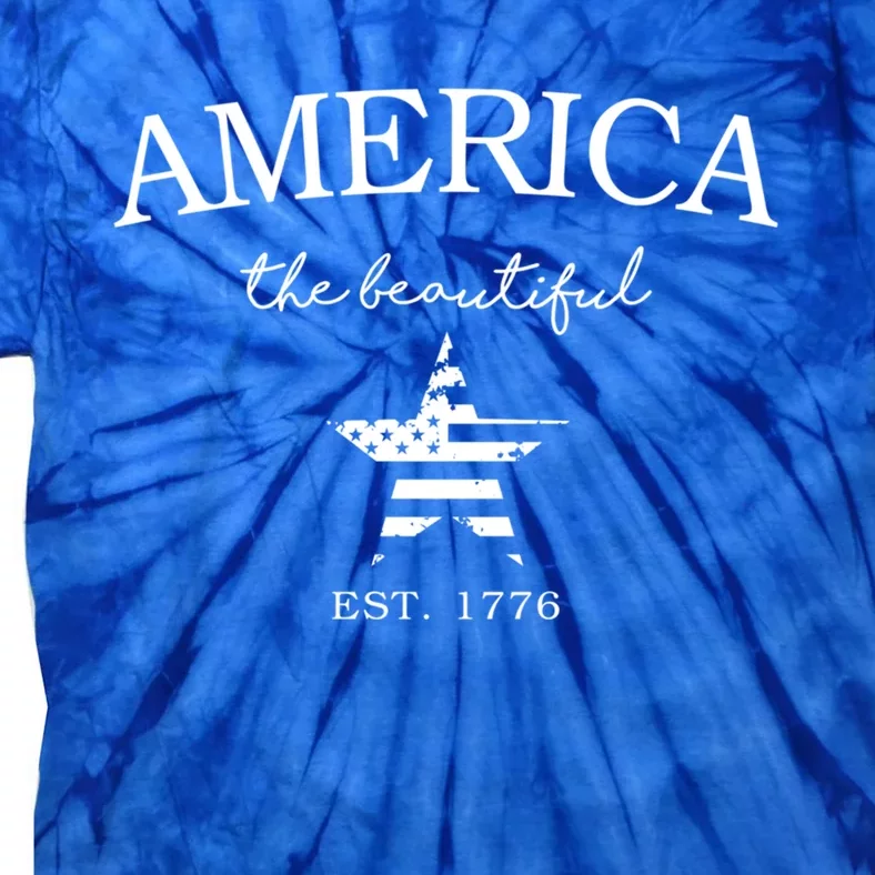 American Flag Patriotic Usa Flag America The Beautiful Great Gift Tie-Dye T-Shirt