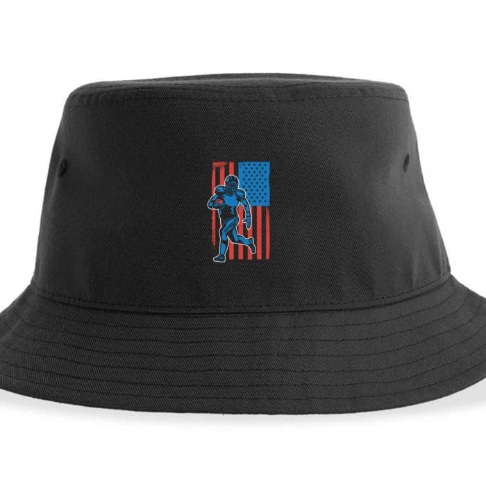 American Football Player Flag Sustainable Bucket Hat