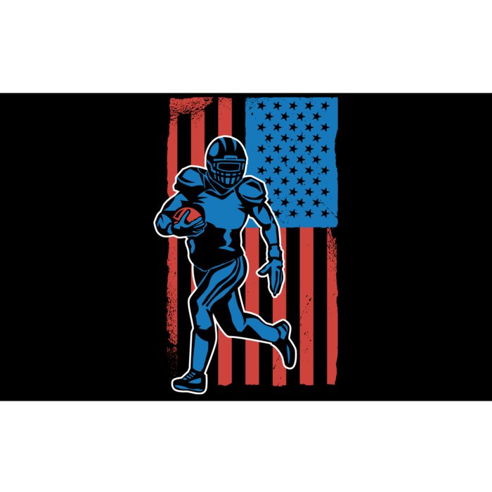 American Football Player Flag Bumper Sticker