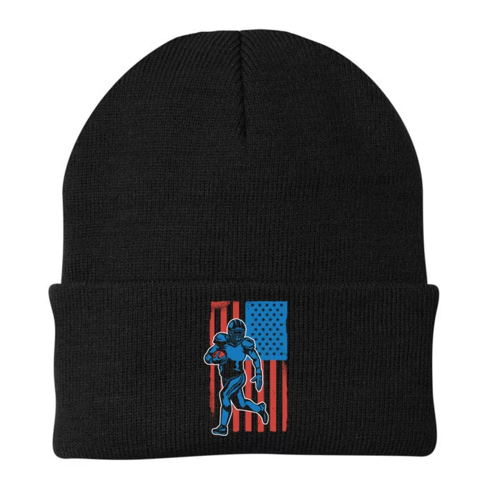 American Football Player Flag Knit Cap Winter Beanie