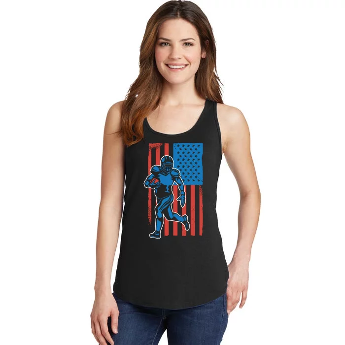 American Football Player Flag Ladies Essential Tank