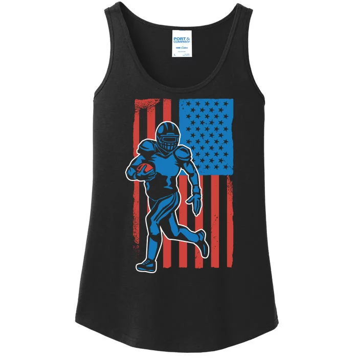 American Football Player Flag Ladies Essential Tank