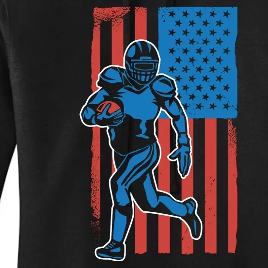 American Football Player Flag Women's Pullover Hoodie