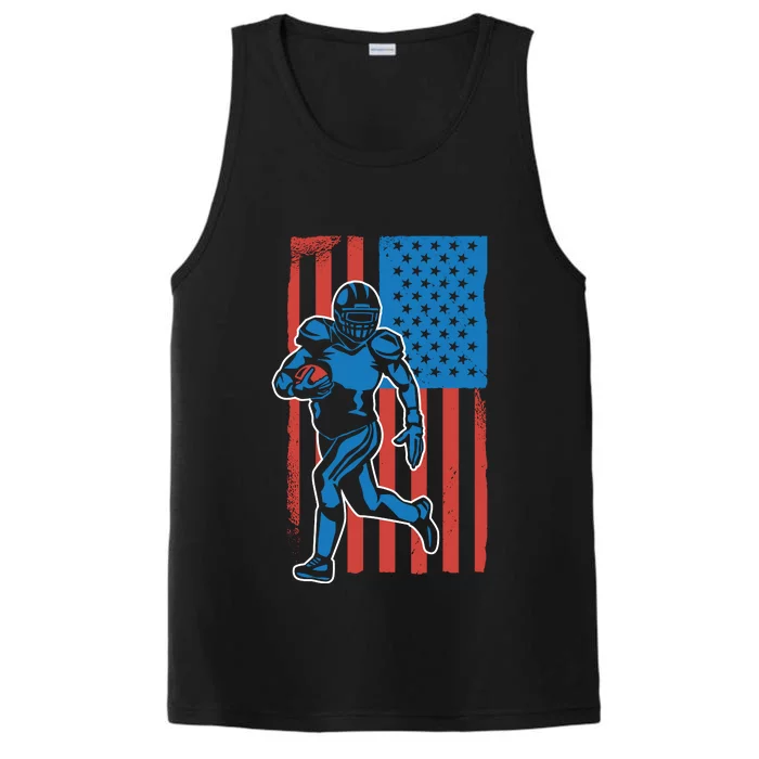 American Football Player Flag Performance Tank