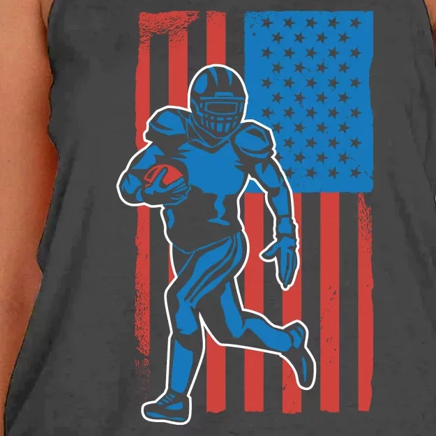 American Football Player Flag Women's Knotted Racerback Tank