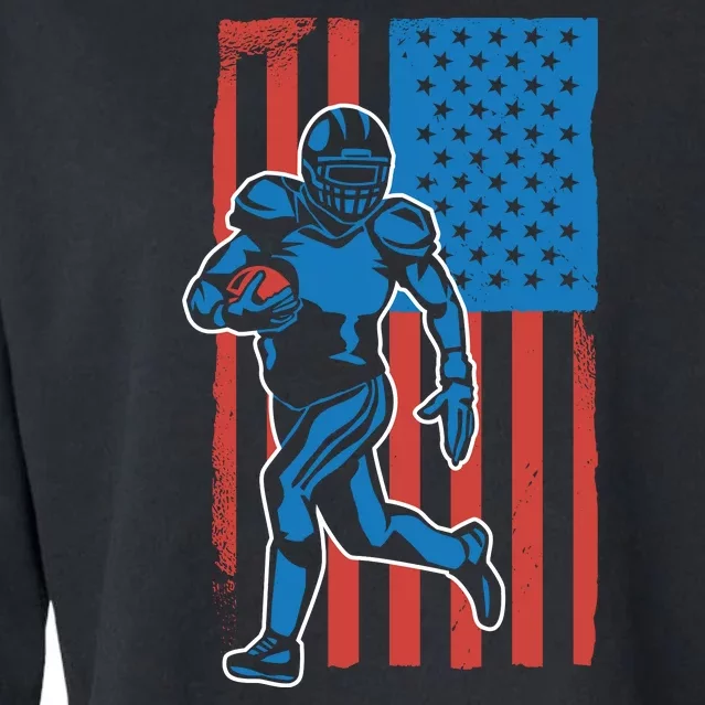 American Football Player Flag Cropped Pullover Crew