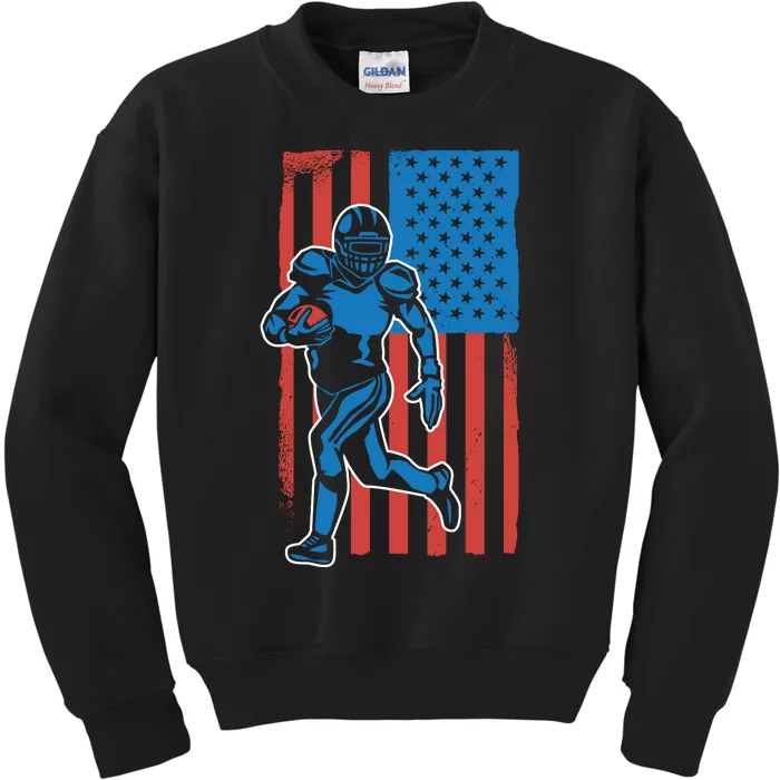 American Football Player Flag Kids Sweatshirt