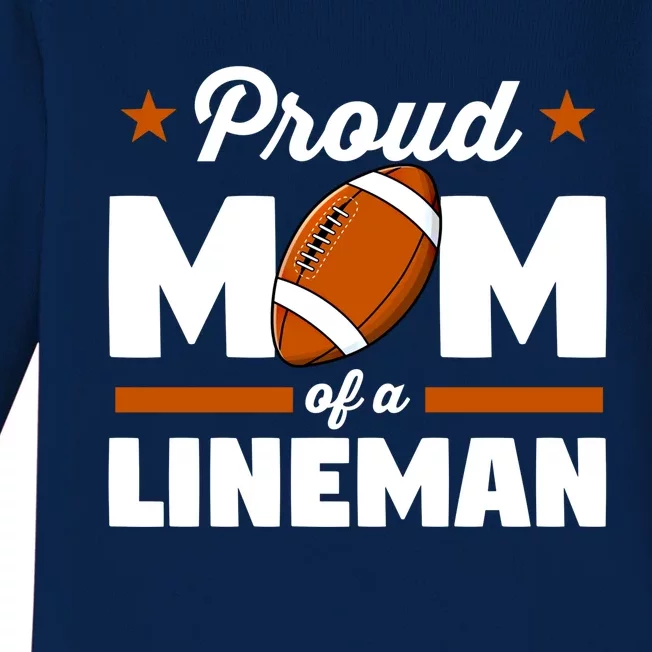 American Football Player Mommy Proud Mom Of A Line Cool Gift Baby Long Sleeve Bodysuit