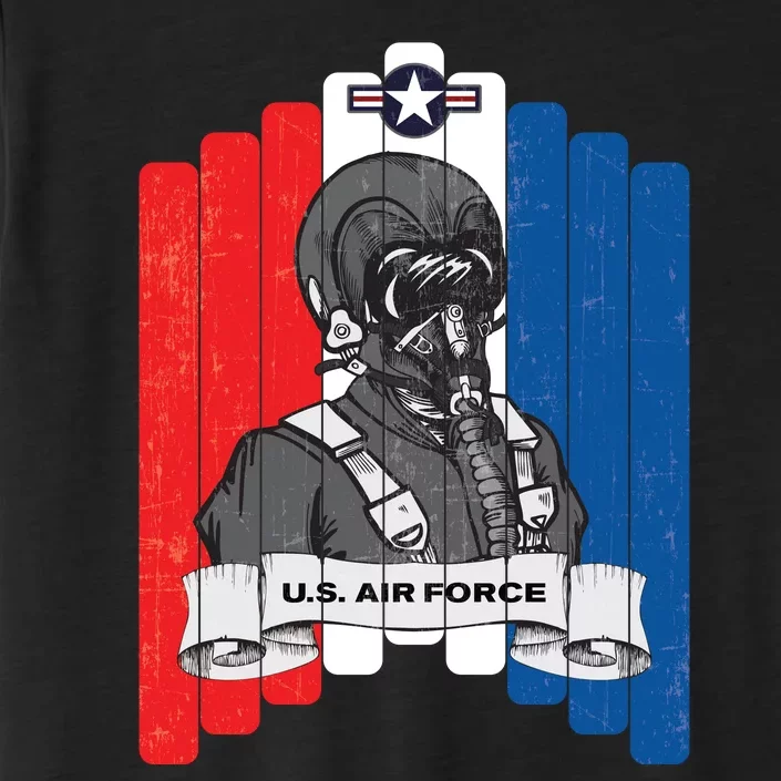 Air Force Pilot 4th Of July USAF American Flag Airman ChromaSoft Performance T-Shirt