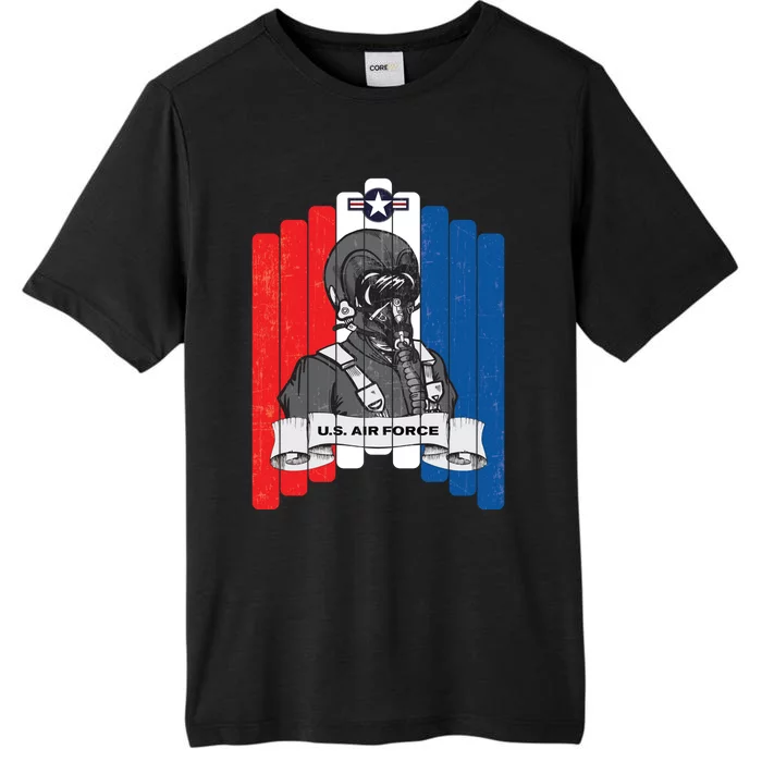 Air Force Pilot 4th Of July USAF American Flag Airman ChromaSoft Performance T-Shirt