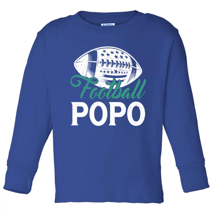 American Football Popo Happy FatherS Day Dad Grandpa Gift Toddler Long Sleeve Shirt