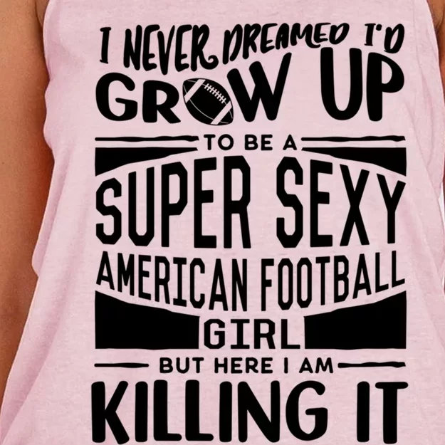 American Football Player Gift Football Lover Meaningful Gift Women's Knotted Racerback Tank