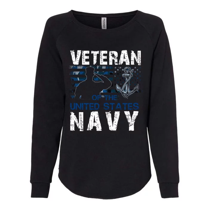 American Flag Proud To Be A US Na Vy Military Veteran Man Dad Grandpa Womens California Wash Sweatshirt