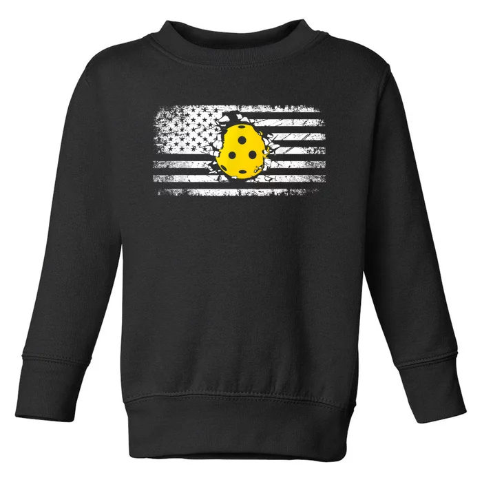 American Flag Pickleball Apparel Pickleball Toddler Sweatshirt