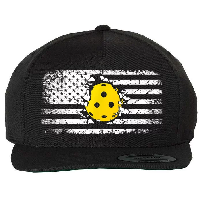 American Flag Pickleball Apparel Pickleball Wool Snapback Cap