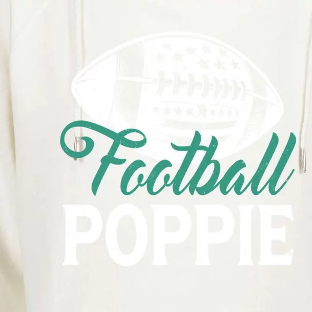 American Football Poppie Happy FatherS Day Dad Grandpa Cool Gift Womens Funnel Neck Pullover Hood