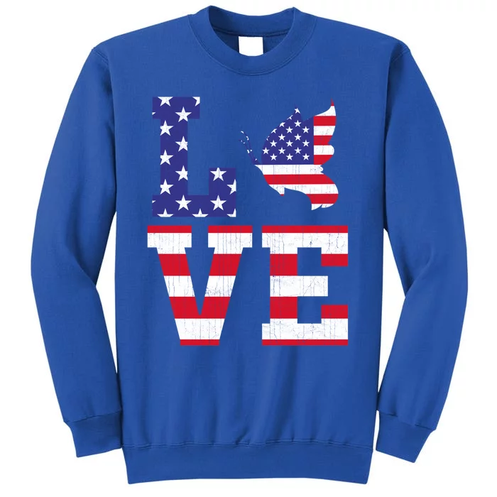 American Flag Patriotic Butterfly Lover Usa Flag 4th Of July Cool Gift Sweatshirt