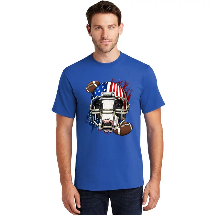 American Football Player Cow Farm Animal Patriotic Cow Lover Cute Gift Tall T-Shirt