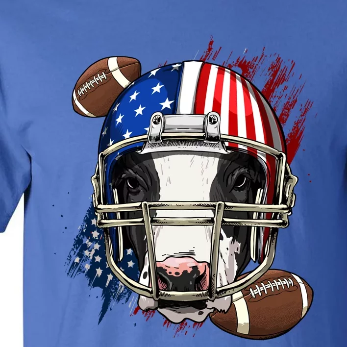 American Football Player Cow Farm Animal Patriotic Cow Lover Cute Gift Tall T-Shirt