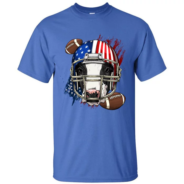 American Football Player Cow Farm Animal Patriotic Cow Lover Cute Gift Tall T-Shirt