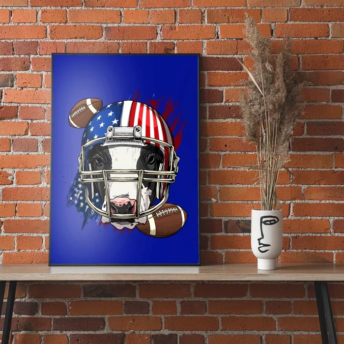 American Football Player Cow Farm Animal Patriotic Cow Lover Cute Gift Poster