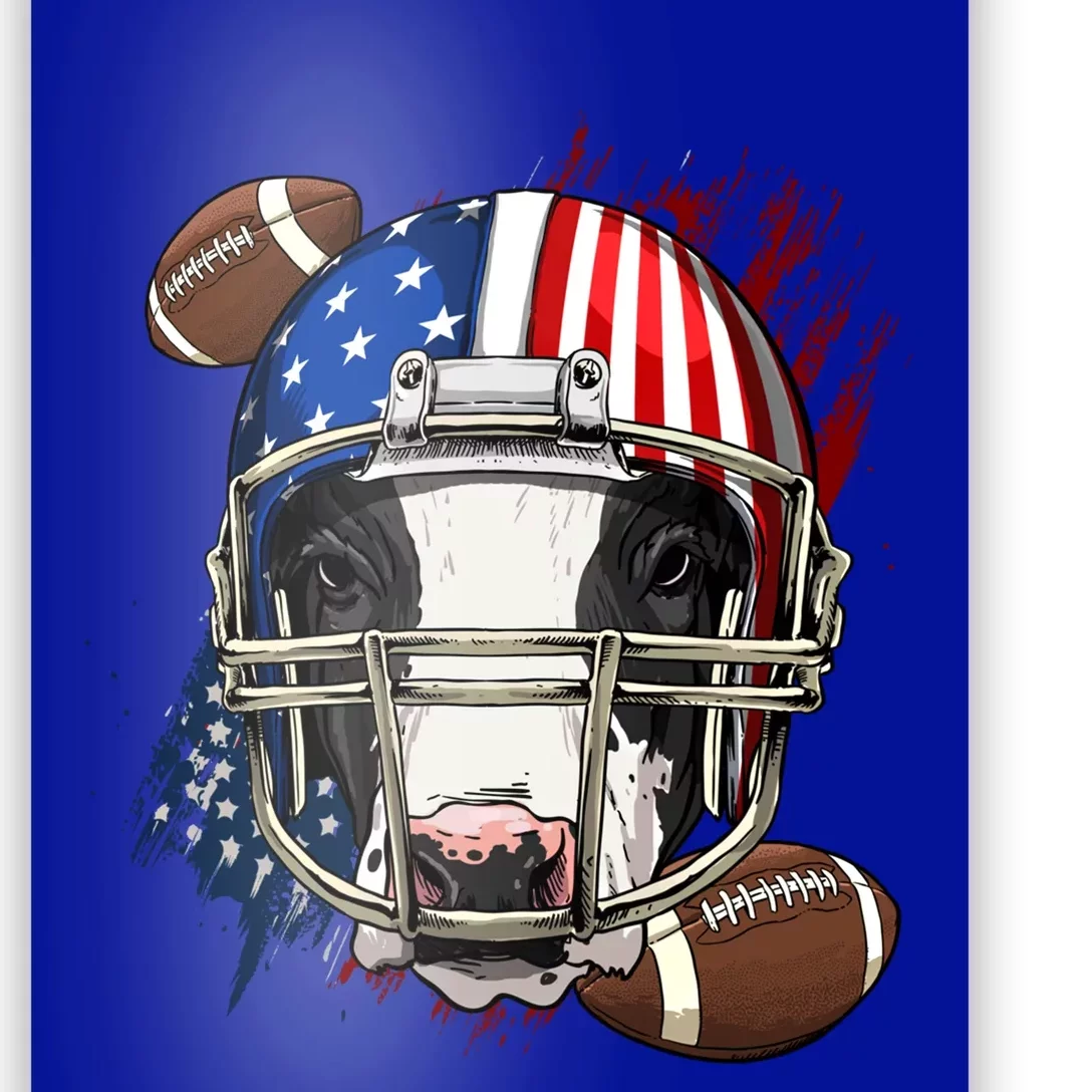 American Football Player Cow Farm Animal Patriotic Cow Lover Cute Gift Poster