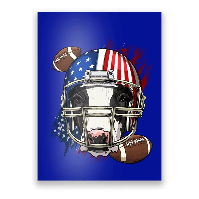 American Football Player Cow Farm Animal Patriotic Cow Lover Cute Gift Poster