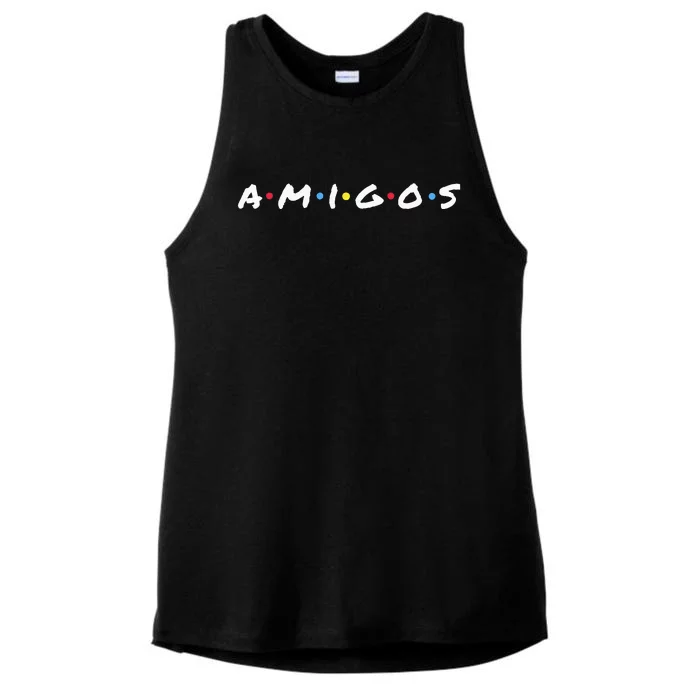 Amigos Fun Pop Culture Friends Humor Cute Ladies Tri-Blend Wicking Tank