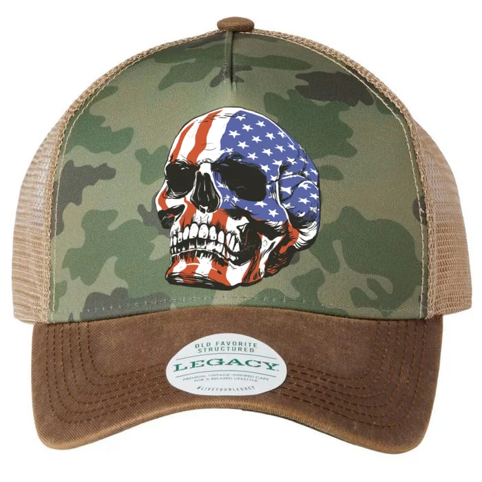 American Flag Patriotic Skull Legacy Tie Dye Trucker Hat