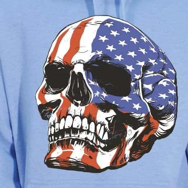 American Flag Patriotic Skull Unisex Surf Hoodie