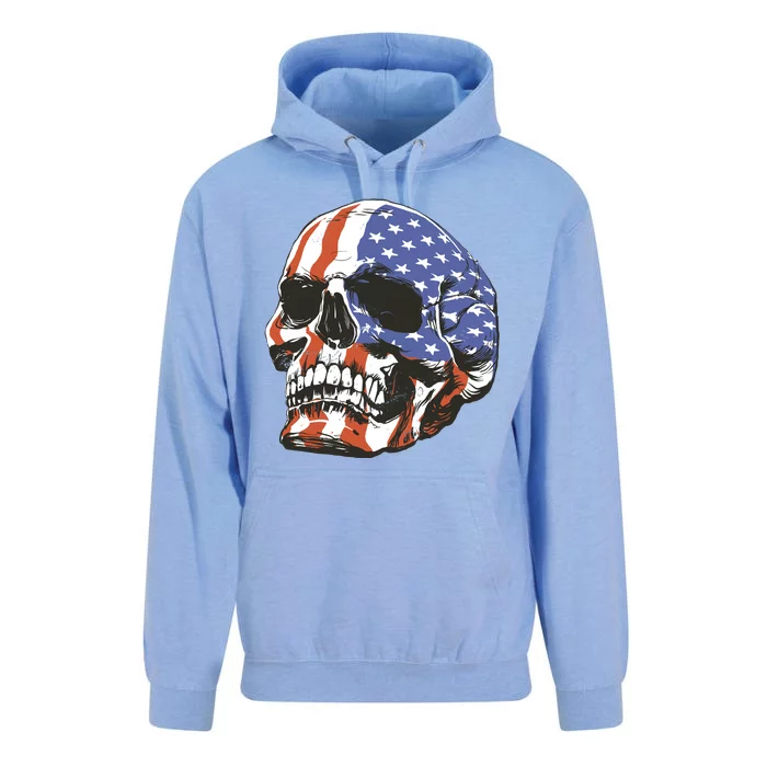 American Flag Patriotic Skull Unisex Surf Hoodie