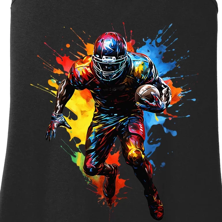 American Football player paint Ladies Essential Tank