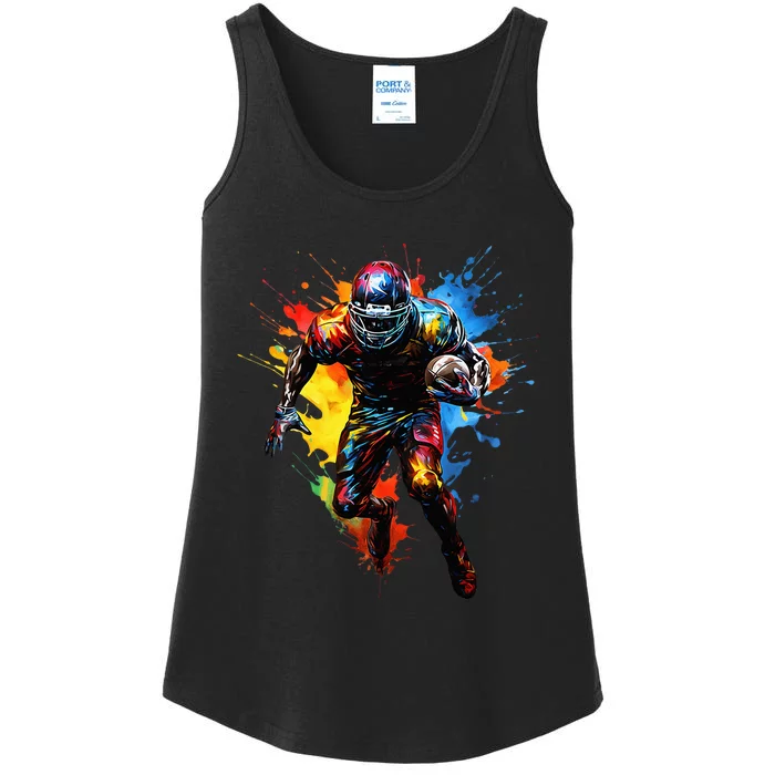 American Football player paint Ladies Essential Tank