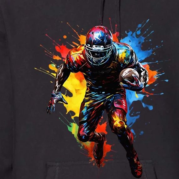 American Football player paint Premium Hoodie