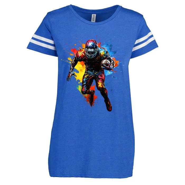 American Football player paint Enza Ladies Jersey Football T-Shirt