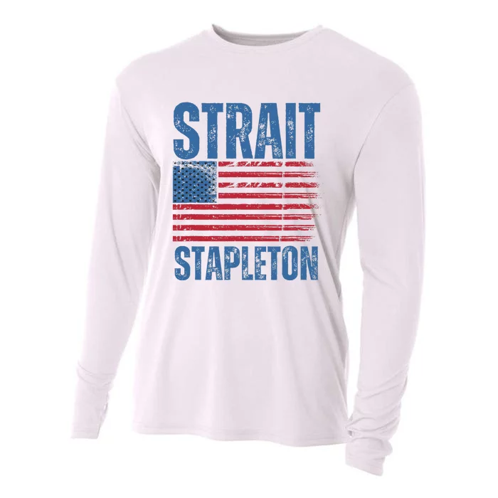 American Flag Patriotic Usa Cooling Performance Long Sleeve Crew