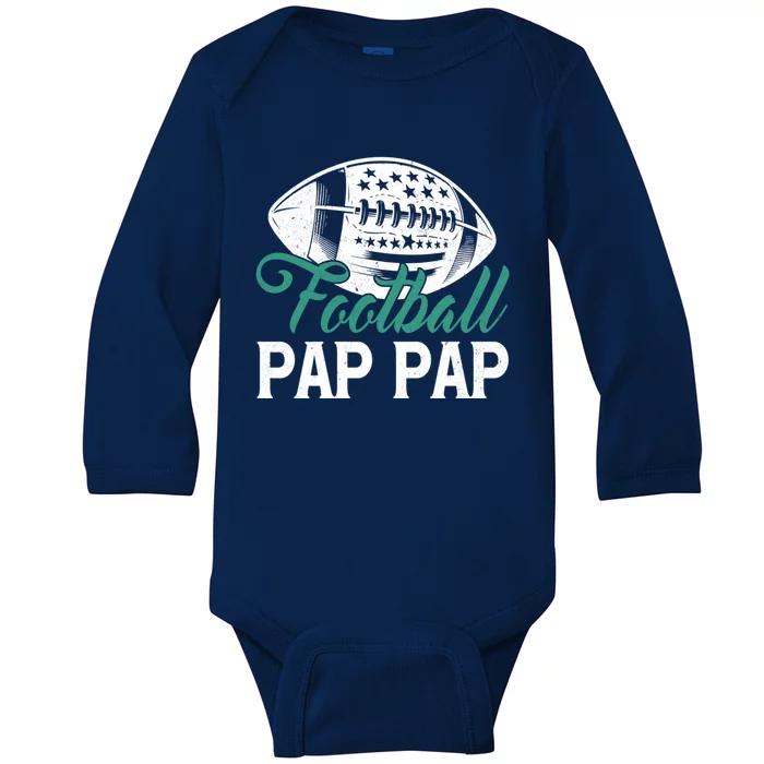 American Football Pap Pap Happy FatherS Day Dad Grandpa Gift Baby Long Sleeve Bodysuit