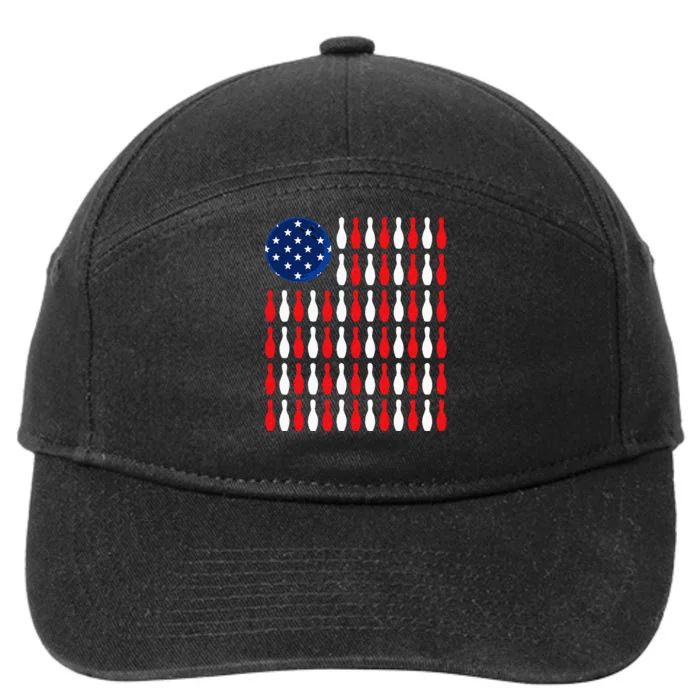 American Flag Patriotic Bowler & Bowling 7-Panel Snapback Hat