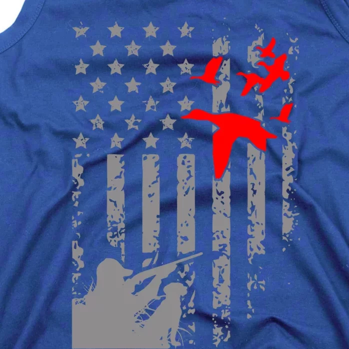 American Flag Patriotic Duck Hunting Waterfowl With Dog Great Gift Tank Top