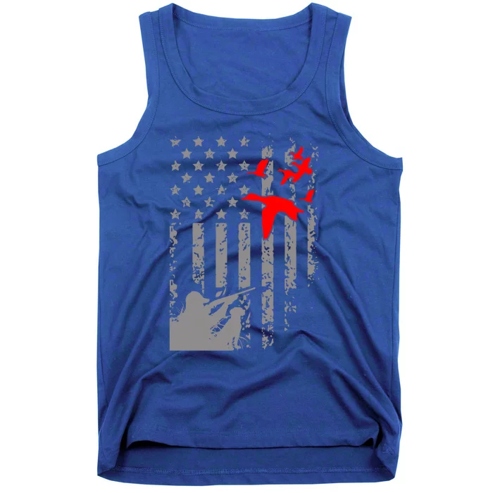 American Flag Patriotic Duck Hunting Waterfowl With Dog Great Gift Tank Top