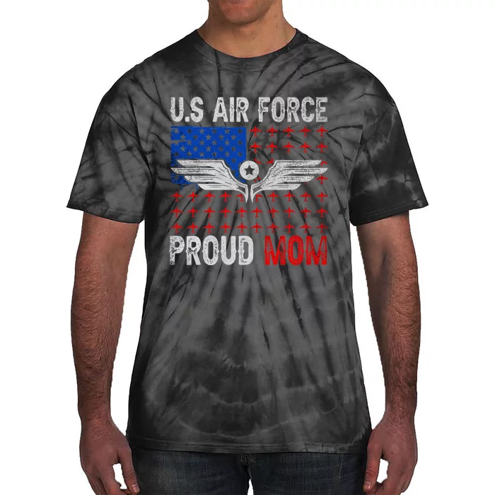 Air Force Proud Mom Mothers Day US Flag 4th Of July Tie-Dye T-Shirt