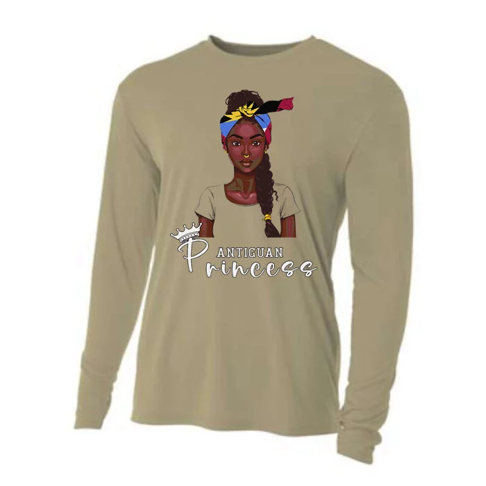 Antiguan Flag Princess Souvenirs Products Woman Antigua Cooling Performance Long Sleeve Crew