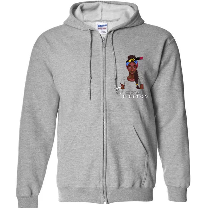 Antiguan Flag Princess Souvenirs Products Woman Antigua Full Zip Hoodie